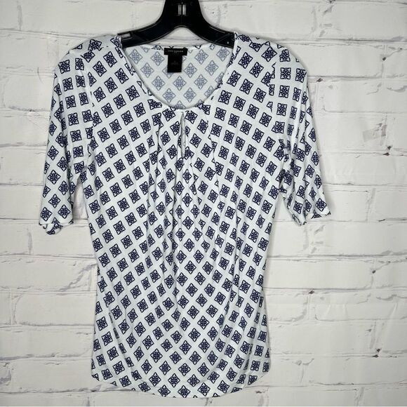 Ann Taylor blue & white small top - Picture 1 of 6